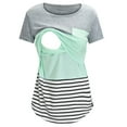 thumbnail image 2 of zttd womens maternity short sleeve crew neck striped printed nursed tops t shirt for breastfeeding blouse, 2 of 6