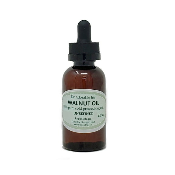 Dr Adorable - 2 oz with dropper - Walnut Unrefined Oil - 100% Pure Organic Cold Pressed Natural