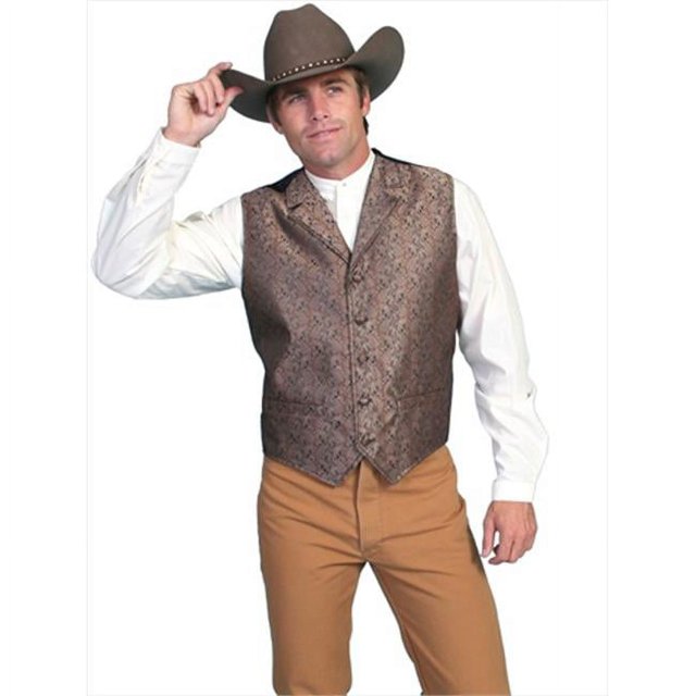 Scully RW129-BRN-S Rangewear 100 Percent Polyester Mens Wolcott Vest - Brown, Small