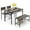 Grey, variant on Costway Dining Table Set for 4 Rectangular Table with 2 Chairs, 1 Bench, Storage Racks Brown