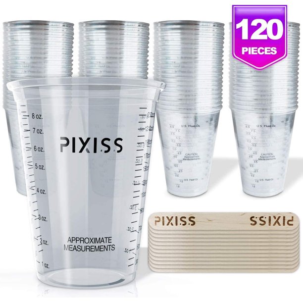 Disposable Epoxy Resin Mixing Cups Clear Plastic 10Ounce 100Pack for