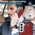 thumbnail image 7 of SaniMore Case for Samsung Galay S22 6.1" 2022, [Wrist Strap & Card Slot & Support Stand] PU Leather Skin [Wear-resistant Anti-drop Shockproof] Slim Lightweiht Shell For Samsung Galaxy S22, Red, 7 of 7