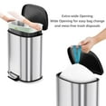 thumbnail image 3 of Garvee 13.2 Gallon D-Shape Kitchen Trash Can with Lid, Smudge Resistant, Stainless Steel, Silver, 3 of 8
