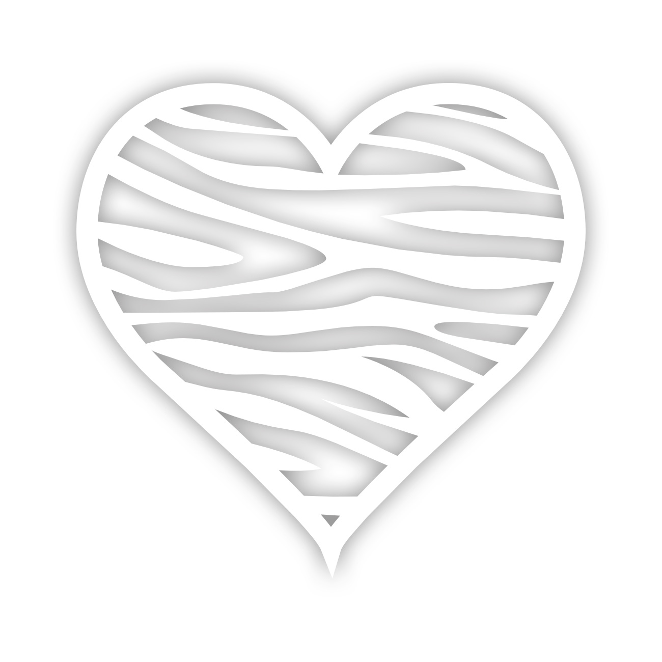 Zebra Print Heart Sticker Decal Die Cut Self Adhesive Vinyl Weatherproof Made in USA