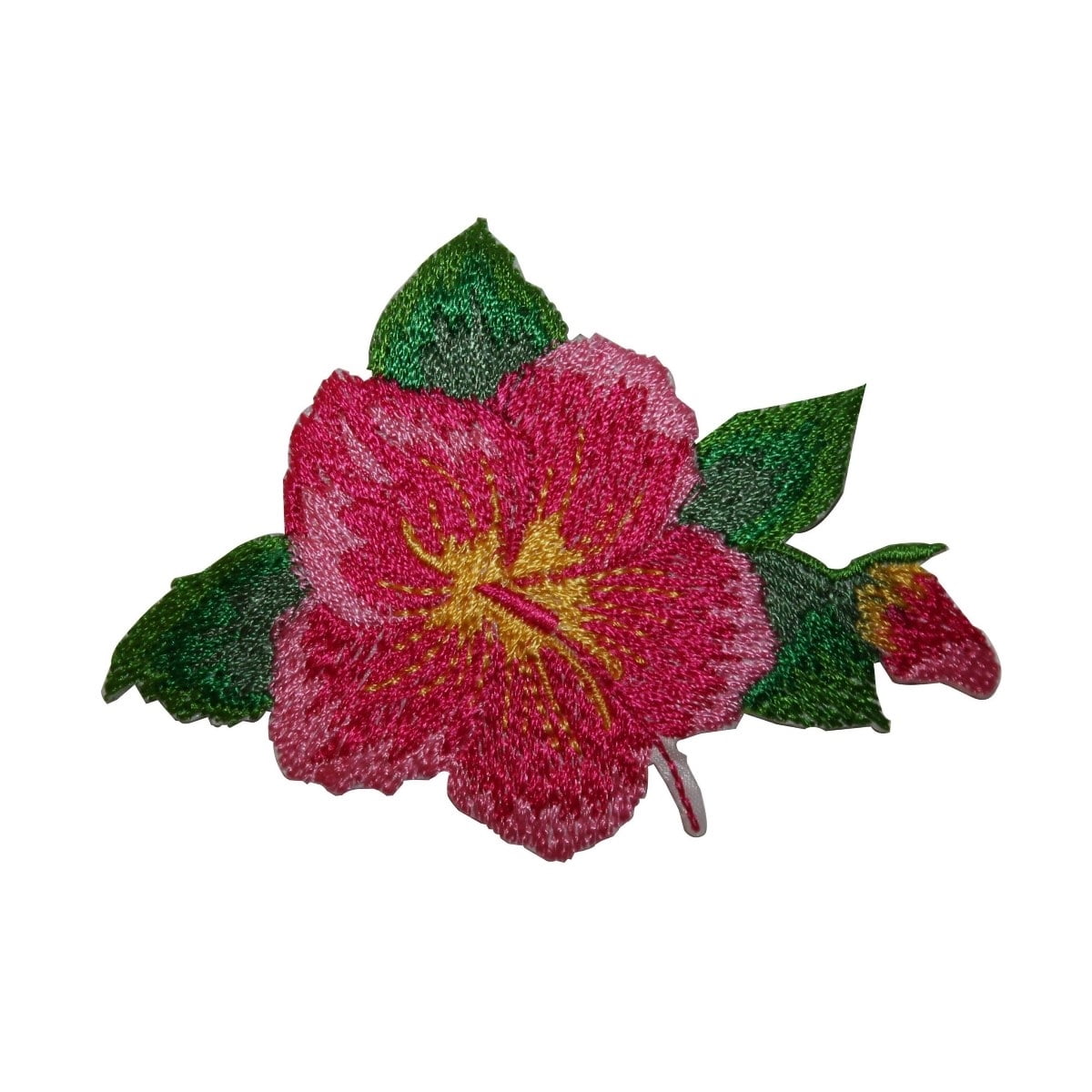 red Embroidered PATCH/BADGE Hibiscus flower 