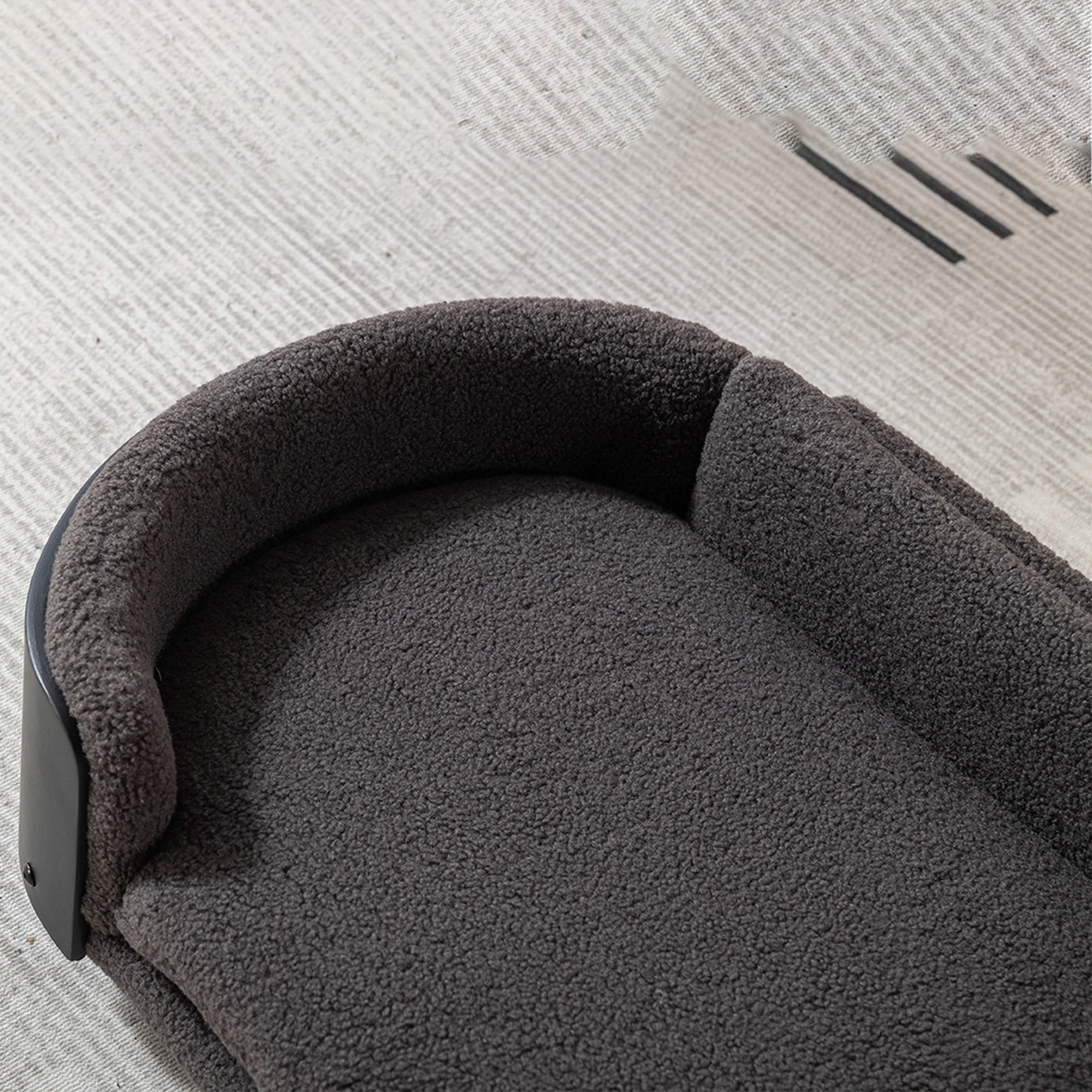 Pefilos 30" Elevated Pet Dog Bed with Solid Wood Legs and Walnut Bent Wood Back, Cashmere Cushion, Pet Sofa for Indoors Dogs, Dark Gray Pefilos 30" Elevated Pet Dog Bed with Solid Wood Legs and Walnut Bent Wood Back, Cashmere Cushion, Pet Sofa for Indoors Dogs, Dark Gray
