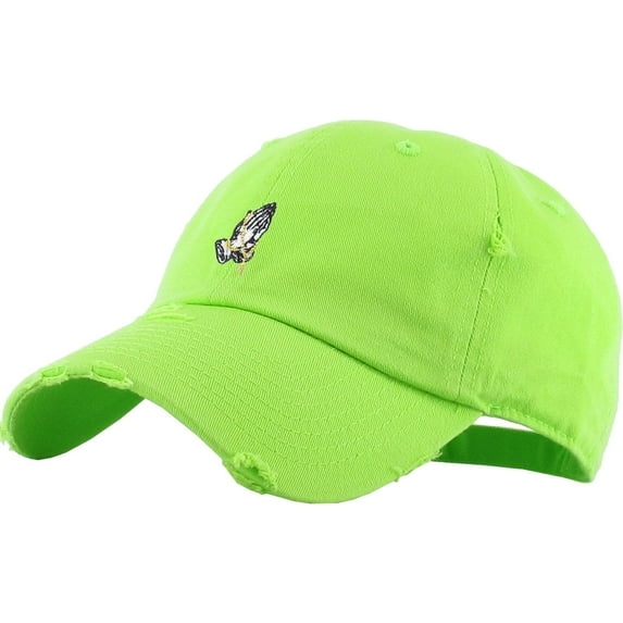 Praying Hands Rosary Vintage Distressed Dad Hat Baseball Cap Polo Style Adjustable