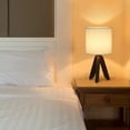 thumbnail image 5 of Small Table Nightstand Lamp with Wooden Tripod Base, White Shade, Set of 2, 5 of 7