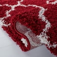 thumbnail image 5 of SAFAVIEH Hudson Jaye Plush Geometric Shag Runner Rug, Red/Ivory, 2'3" x 8', 5 of 8
