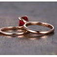 thumbnail image 4 of 1.75 Carat 6mm Princess cut Ruby and Moissanite Diamond Engagement Bridal Wedding Ring Set in 10k Rose Gold, 4 of 4