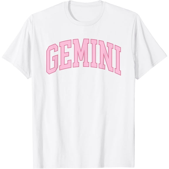 Gemini Zodiac Horoscope Pink Retro Preppy Throwback Womens T-Shirt men and women can wear, black, white, gifts