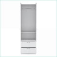 thumbnail image 4 of Chests & Wardrobes Modern White Armoire with Hanging Rod, 2 Drawers, 1 Shelf | 76.8"H | White | Engineered Wood, 4 of 8
