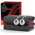 thumbnail image 7 of Heated Mattress Pad Cal King Quilted Zone Heating Electric Bed Warmer Comfort Heat Mattress Pad Cover Dual Controller（10 Heat Setting | 1-12 Hours Auto Shut Off | with 8-21 Inch Deep Pocket） Gray, 7 of 7