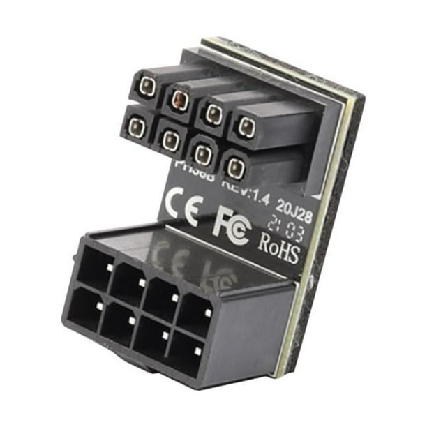 Adaptador ATX 8 Pines A en Ángulo 180 Grados Hacia Abajo para Tarjeta Gráfica