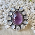 thumbnail image 4 of Handcrafted Amethyst And Moonstone Statement Ring. made In 925 Sterling Silver. Boho Ring, Two Stone Ring, Boho Jewelry, Gift For Her,...., 4 of 4
