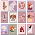 thumbnail image 2 of Affiche Mignonne de Chat Renard Chien Cheval Lapin à Pois Rouges, Peinture sur Toile pour Enfants, Décoration Murale de Chambre d'Enfant, Cuadros 50 x 70 cm (Sans Cadre), 05, 2 of 7