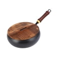thumbnail image 5 of YWMJZEU Nonstick Wok Chinese Wok with Wooden Lid Cookware Iron Fry Pan for Hotel Kitchen Glossy, 5 of 9