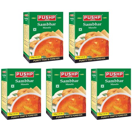 Pure Sambhar Masala Powder By Pushp 100gm, 3.5 Ounce | Pack Of 5