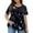 Black, variant on TQWQT Womens Plus Size Tops Casual Loose Fit Cute Tees Short Sleeve Round Neck Floral Graphic T-Shirt Summer Trendy Tunics Green L