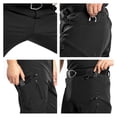 thumbnail image 5 of Domuza Men's Winter Hiking Pants Fleece Lined Cargo Work Softshell Snow Ski Waterproof Pants with Pockets Black S, 5 of 7
