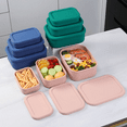 thumbnail image 4 of Silicone Bento Box Adult Leak Proof Travel Reusable Lunch Containers Food Meal Storage Rectangle Bento Lunch Boxs Freezer Safe YH-1006-Green 1, 4 of 6