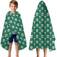 thumbnail image 3 of Green Skull Bat Pattern Hooded Bath Towel，50"x30" for Ages 3 To 12 Kids, Quick Dry Lightweight Soft Microfiber Hood Beach Towel Cover Up for Kids, 3 of 7