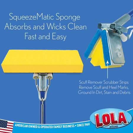 LOLA SqueezeMatic Butterfly Sponge Mop Refill, 9 Wide Super Absorbent Head - 1 CT