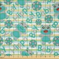 thumbnail image 2 of Ambesonne Cartoon Fabric by the Yard Microfiber, Hippo Pattern Funny Animal, 5 Yards, Dark Seafoam Grey, 2 of 2