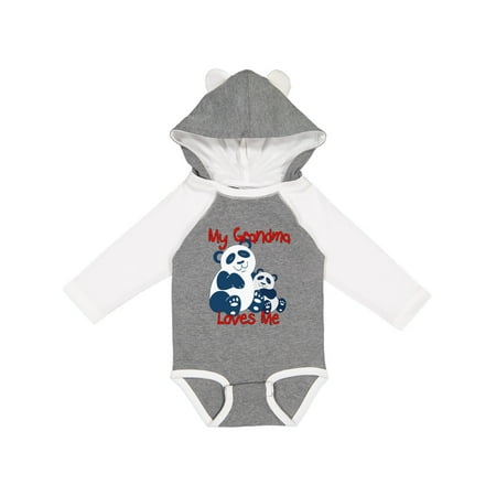 

Inktastic My Grandma Loves Me Panda Gift Baby Boy or Baby Girl Long Sleeve Bodysuit