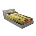 thumbnail image 2 of Ambesonne Forest Fitted Sheet & Pillow Sham Set, Nature Serenity Peace, Twinxl, Green Brown, 2 of 2