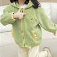 thumbnail image 4 of Mikilon Kids Shaker Fleece Hooded Jackets Solid Color Cute Dinosaur Print Zipper Jackets Long Sleeve Warm Jackets ,Size 11 Months-8 Years, 4 of 4