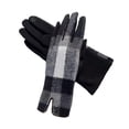 thumbnail image 2 of Women Tartan Checked Plaid Touchscreen Gloves Winter Warm Christmas Holiday Gift Gray, 2 of 5