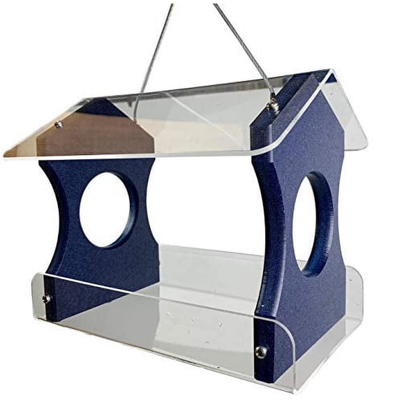 JCs Wildlife Recycled Poly Lumber Hanging Bird Feeder (Blue)