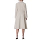 thumbnail image 3 of Vestido midi plisado de mujer con solapa de pico y mangas largas en color beige, 3 of 5