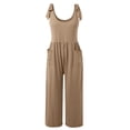 thumbnail image 4 of Laipiong Women's Summer Casual Jumpsuits 2026 Fashion Dressy Strap Wide Leg Solid Color Pants Rompers Stretch Relaxed Fit Beach Vacation Clothes, 4 of 5