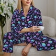 thumbnail image 6 of Daiia purple Skull flower for Women's Long-Sleeved Pajama Set – Soft & Comfortable Sleepwear Button-Up Pajamas Cozy Lounge Wear-X-Large, 6 of 7