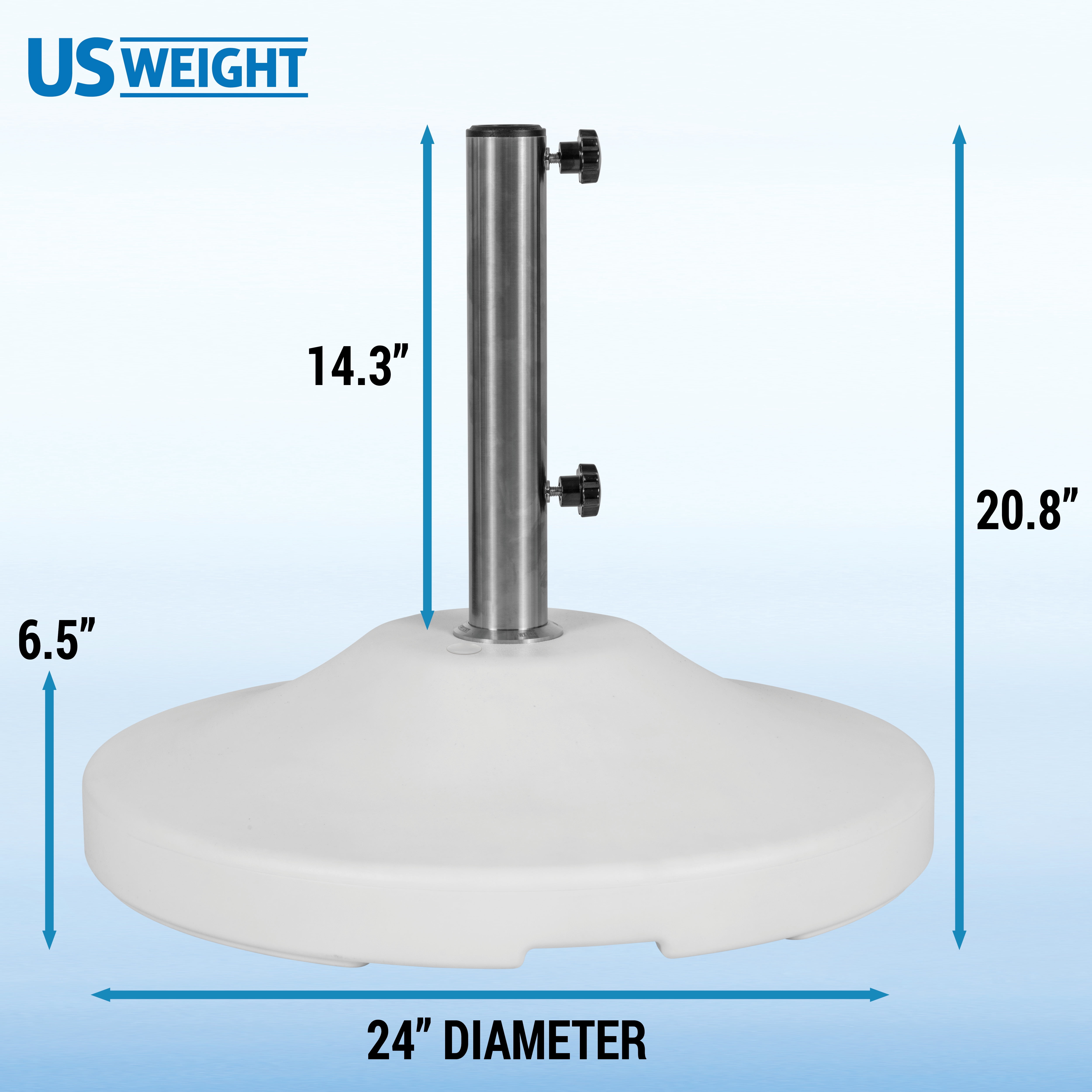 US Weight Fillable Heavy Duty Free Standing Umbrella Base - White