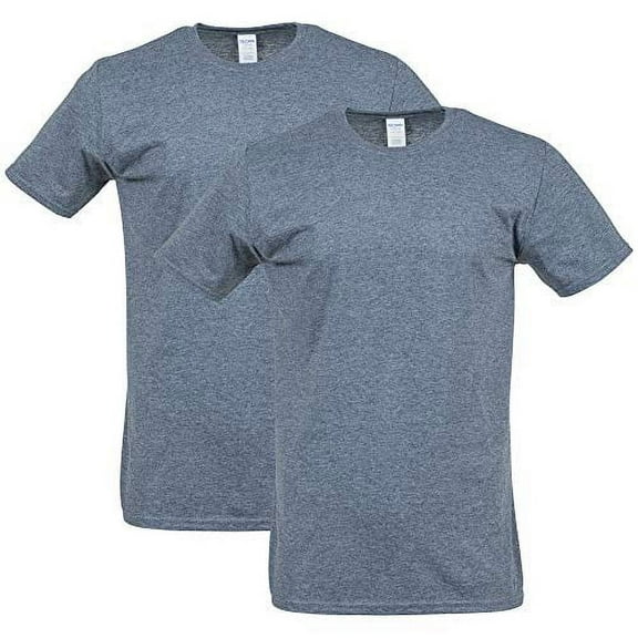 Gildan Men's Softstyle Cotton T-Shirt, Style G64000, 2-Pack, Dark Heather, X-Large