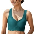 thumbnail image 1 of Cathalem Womens Bras Plus Size Full Coverage Lace Underwire Racerback Bra,Green XXXXXL, 1 of 5