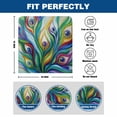 thumbnail image 6 of Peacock Fathers Chair Covers Set of 6 Abstract Green Blue Feather Chair Back Covers Stretch Removable Washable Slipcovers Protector for Dining Room Kitchen Party Decor, 6 of 9
