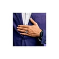 thumbnail image 4 of Mens Black Titanium with Blue Anodized Stripe Ring, 4 of 5
