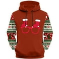 thumbnail image 5 of YueHuiYing Fashion Men’s Casual Christmas Print Kangaroo Pockets Long Sleeve Drawstring Hooded Sweatshirt Top, 5 of 5