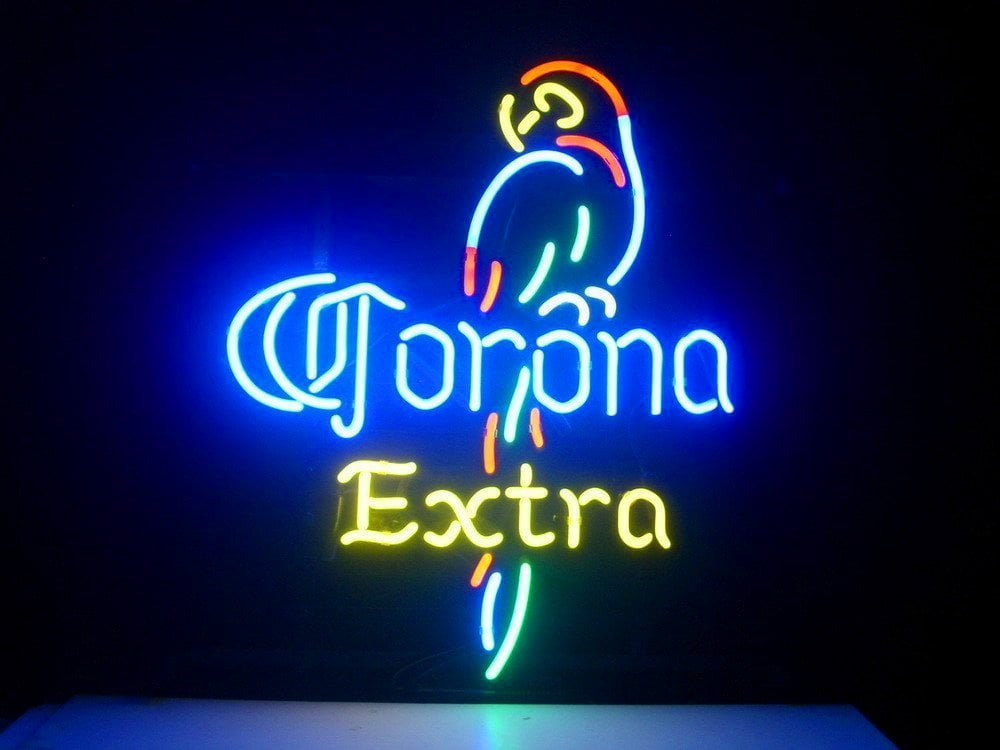 New Corona Parrot Neon Sign 17"x14" Home Wall Real Glass Handmade Artwork 
