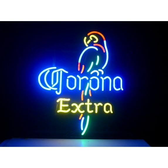 Desung Brand New Corona Extra Parrot Neon Sign Lamp Glass Beer Bar Pub Man Cave Sports Store Shop Wall Decor Neon Light 24"x 20" WM100