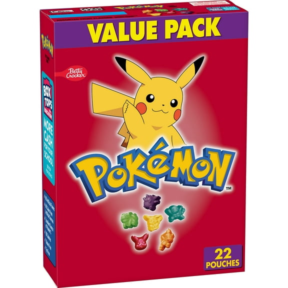 Pack of 2 - Pokemon Fruit Flavored Snacks, Treat Pouches, Gluten Free Snack, Value Pack, 22 Ct, 17.6 Oz