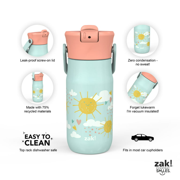 Zak Designs 32oz Recycled Stainless Steel Vacuum Insulated Straw Water  Bottle
