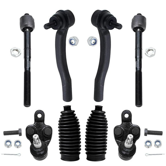 Detroit Axle - Front 8pc Ball Joints Tie Rods for 2004-2010 Toyota Sienna 2005 2006 2007 2008 2009 Replacement 2 Lower Ball Joints 4 Inner and Outer Tie Rods 2 Boots