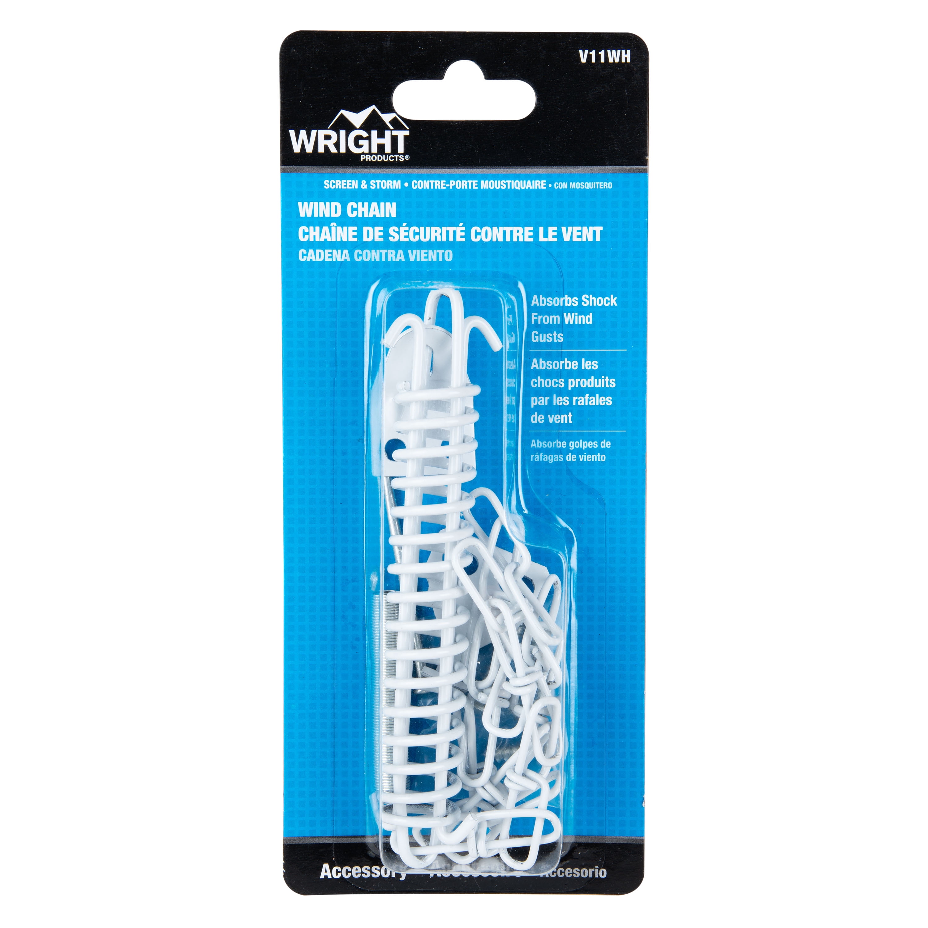 Wright Products Steel Screen and Storm Door Chain Stop, White