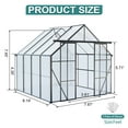 thumbnail image 5 of Witaxima 8x8 FT Double Door Polycarbonate Greenhouse with Raised Base, Aluminum Heavy Duty Walk-in Greenhouse for Outdoor Backyard, All Season Use, Black, 5 of 8