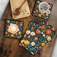 thumbnail image 5 of Pioneer Flower Kitchen Oven Mitt and Pot Holder Sets 4 Pcs for Baking, Cooking and Grilling, Heat Resistant Up To 392 °F, 5 of 7